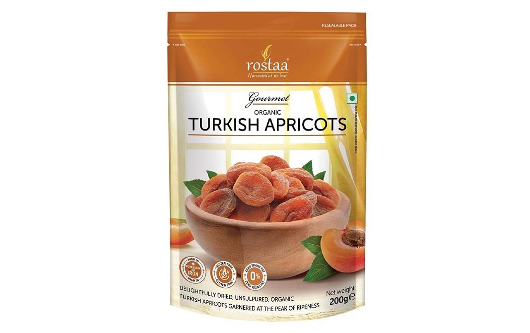 Rostaa Organic Turkish Apricots    Pack  200 grams
